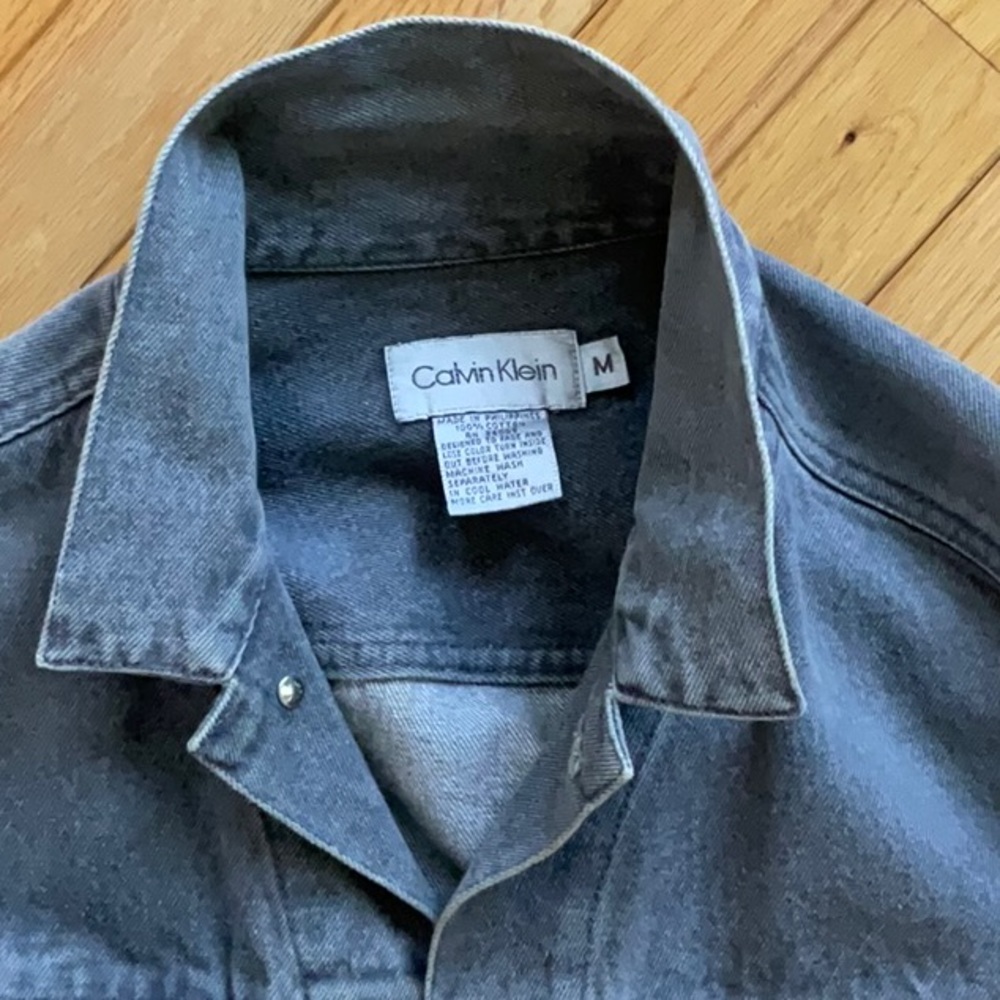 Classic vintage Calvin Klein grey jean jacket